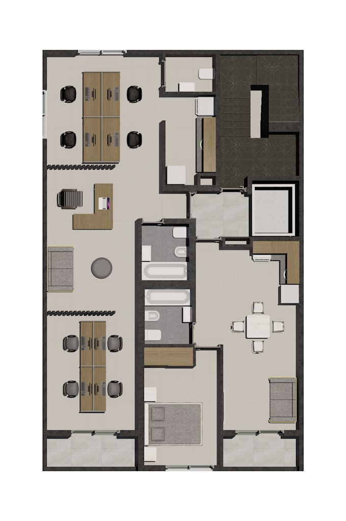 create professional 2d colored floor plans for real estate