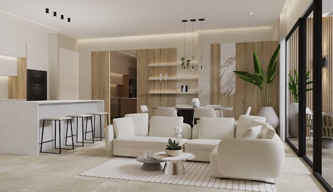 do realistic 3d interior rendering and visualization