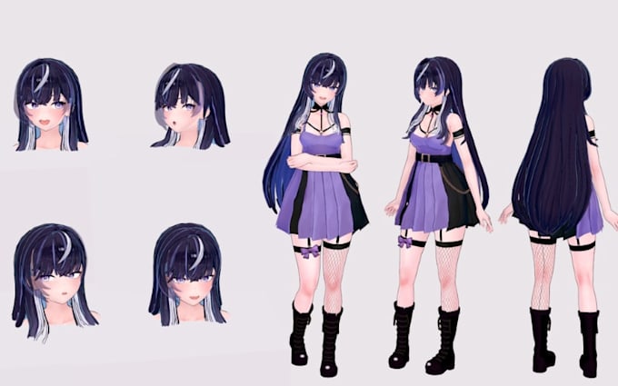 Personalizar avatar de anime mmd pmx para vrchat vtuber con expresiones ...
