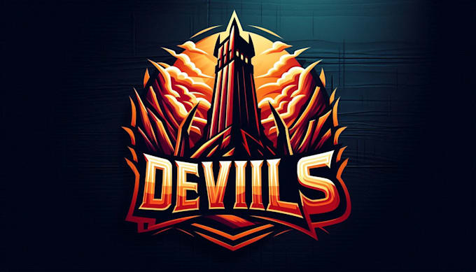 give stand out devils tower game logo with creative concept