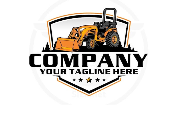 do unique heavy equipment repair tractor vector logo