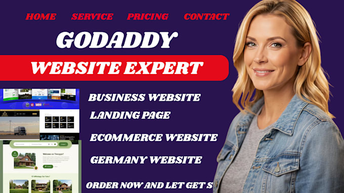 design godaddy website, redesign, develop, fix and optimize godaddy website