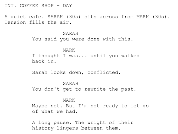 write a short film script with strong dialogue and structure