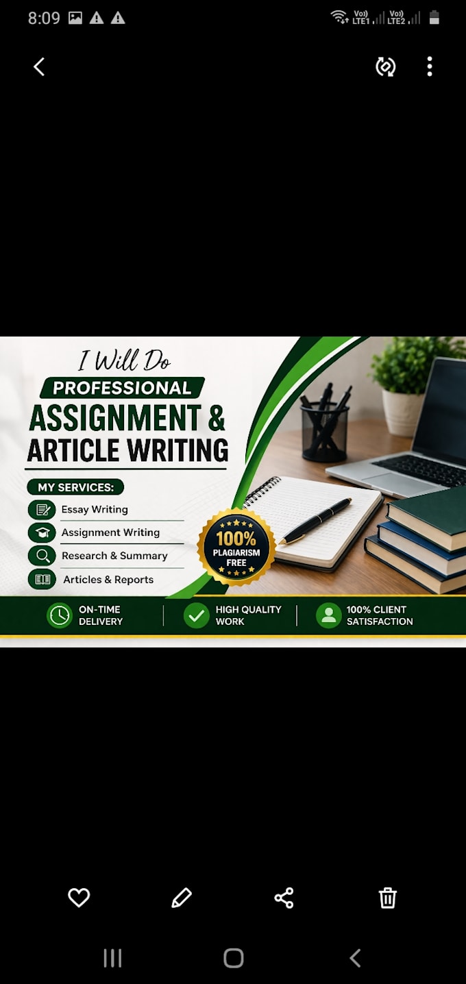 do your assignments and typing work professionally