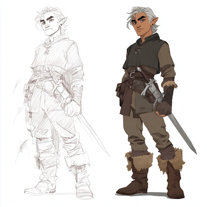 draw your dnd character art or original character design