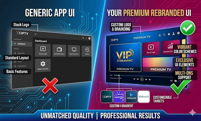Rebrand iptv android app, xciptv, smarters pro en ibo player met admin ...