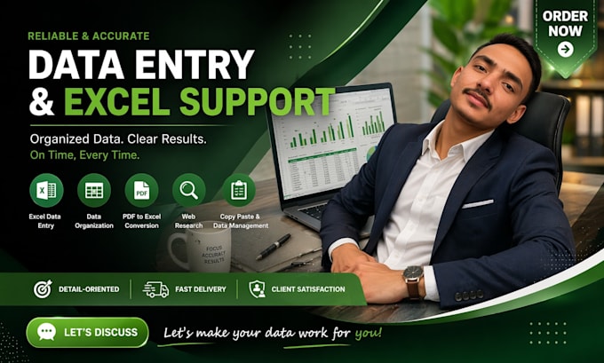 accurate data entry and excel support