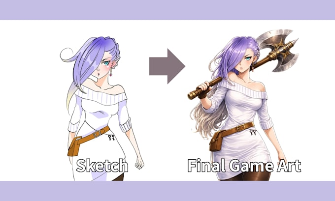 Create game character art from hand drawn character design by ...