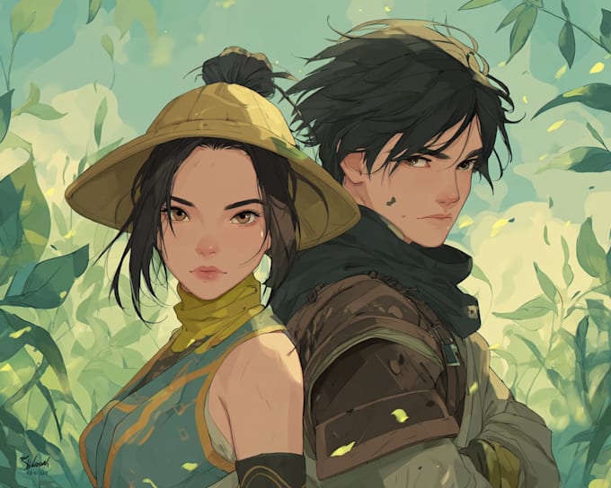 draw a anime character, couple, oc