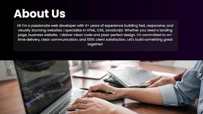 Design and develop a modern website using html, css and javascript by ...