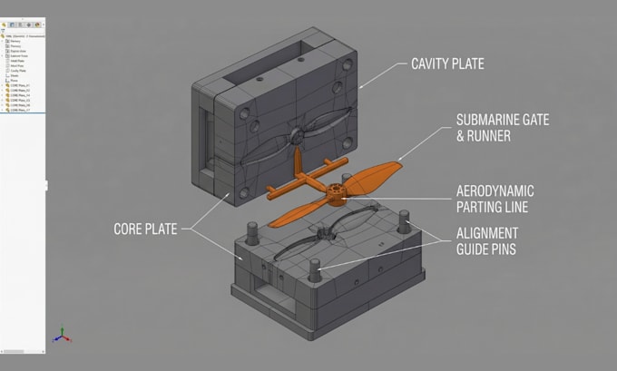 design 3d multi cavity plastic injection mold cad and silicone jewelry casting