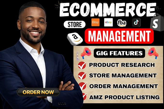 be your shopify manager, ecommerce store management, amazon, ebay, tiktok shop
