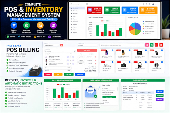 set up a modern pos system with inventory, billing, reports