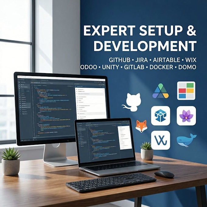 promote setup github development jira airtable wix odo gitlab unity docker domo