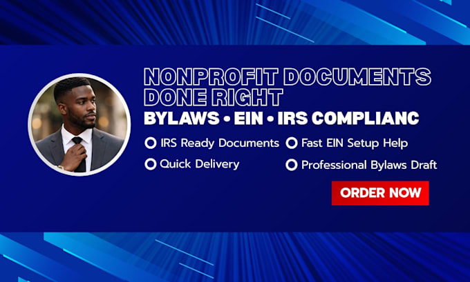 create nonprofit bylaws, ein and compliance documents for irs approval