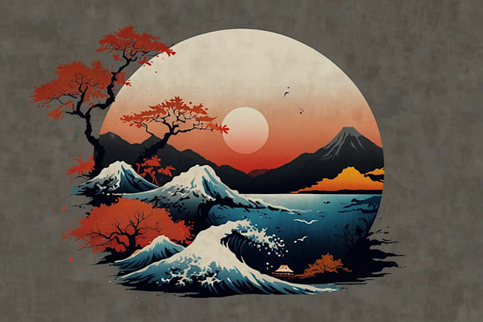 create a japanese style t shirts artwork