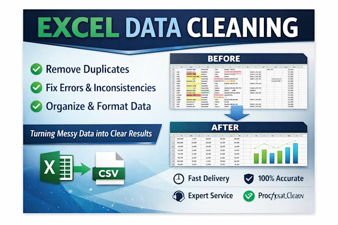 format and organize your excel ,CSV data