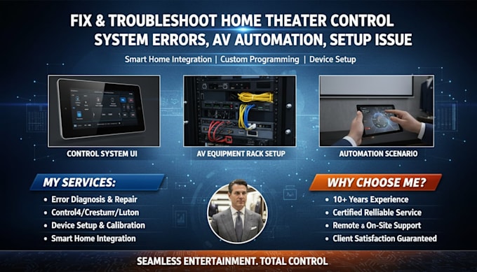 fix troubleshoot home theater control system errors, av automation, setup issues