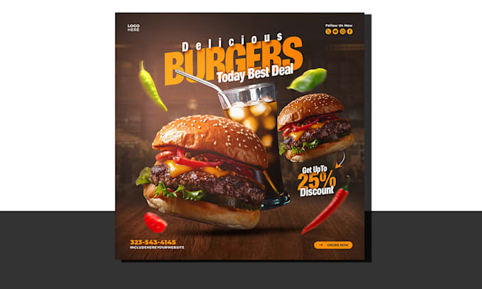design creative restaurant menu and food posters