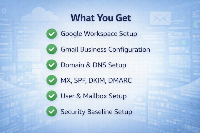 setup google workspace with domain, dns and secure email