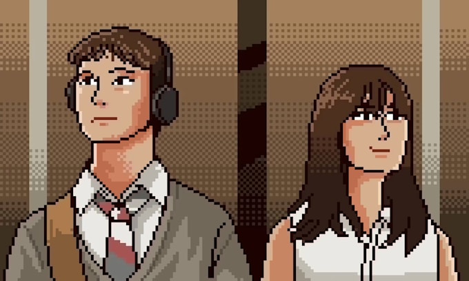 draw pixel art scene and background for your game