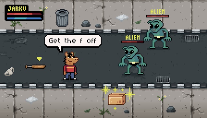 draw pixel art scene and background for your game
