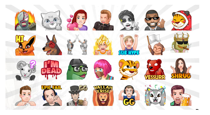 create cool custom kick, twitch, youtube emotes