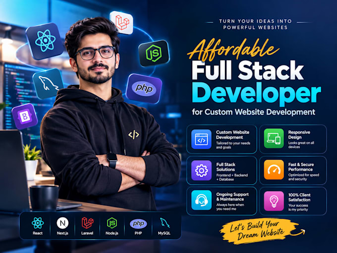 be affordable full stack developer for custom website development