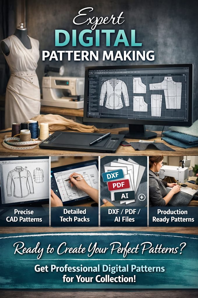 create professional fashion patterns and garment designs