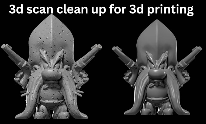 fix 3d stl file scan character product cleanup mesh clean edit for 3d printing