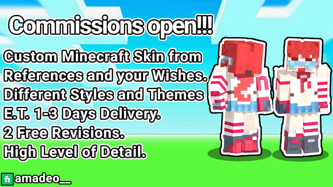 make a custom minecraft skin for you
