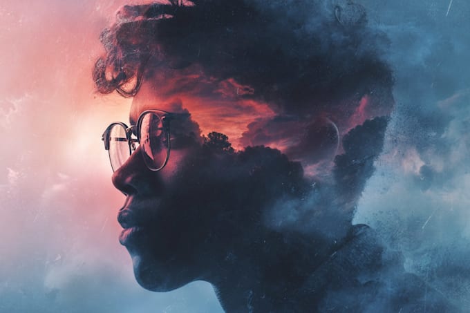 create a modern electronic music album cover