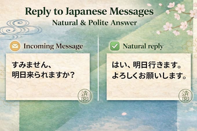 reply to your japanese messages naturally and politely