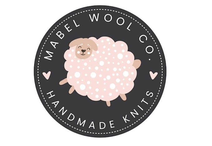create unique happy lavender sheep logo design
