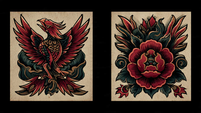 create custom traditional tattoo logo designs