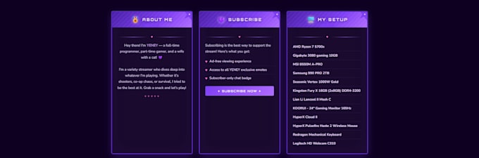 create twitch panels for you