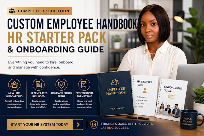 write a custom employee handbook, HR starter pack, policies onboarding guide