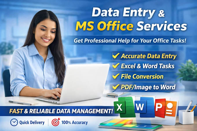 professional data entry, typing, and ms office work