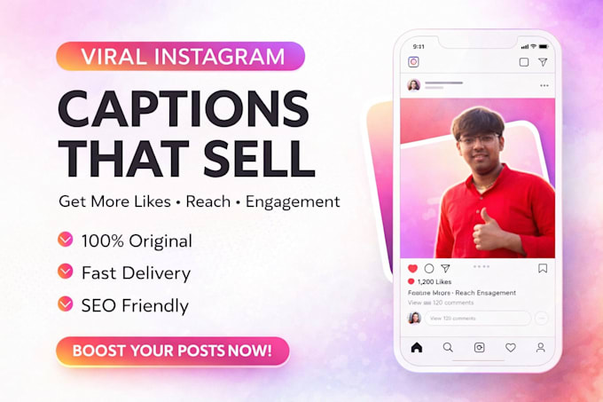 write viral and engaging instagram captions for posts, reels