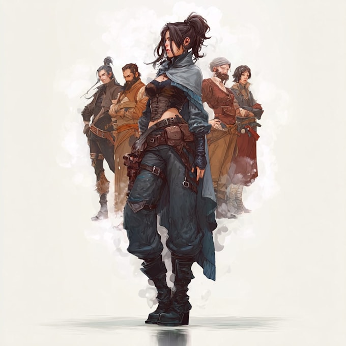 dnd party art or dnd character art