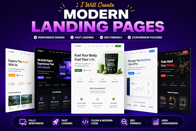 create a responsive landing page using HTML CSS react