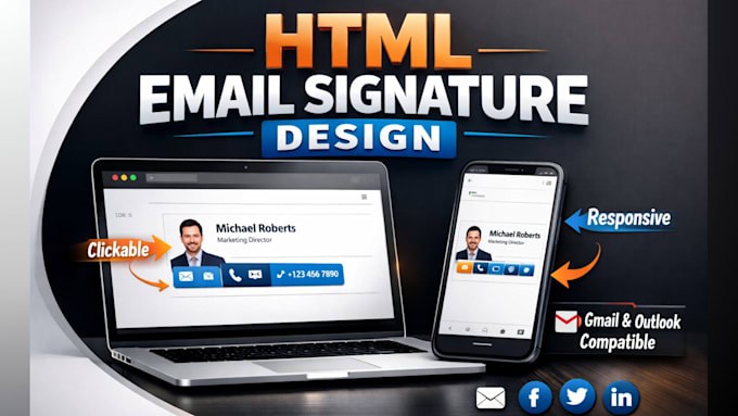design clickable HTML signature for gmail outlook apple