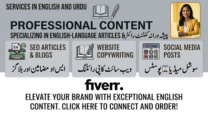 write SEO optimized content in english and urdu