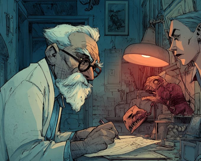 illustrate manga or comic book scenes professionally
