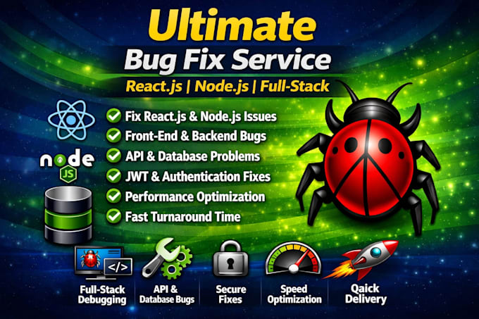 fix react, nodejs, and mern stack bugs fast