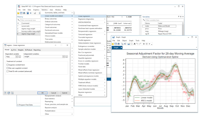 do econometric models, data analysis and interpretation on stata