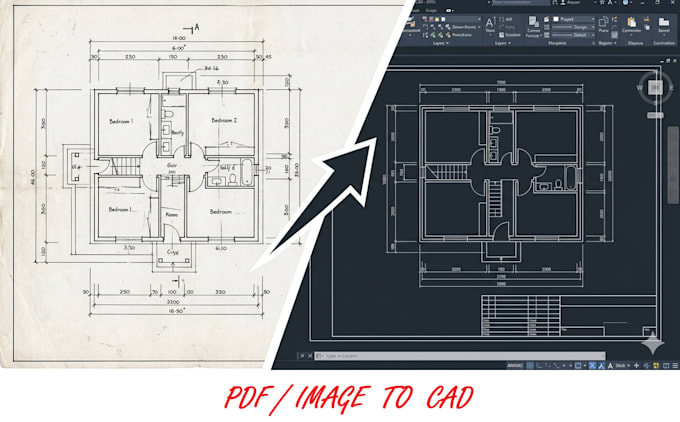 convert your pdf, image or sketch drawing to auto cad