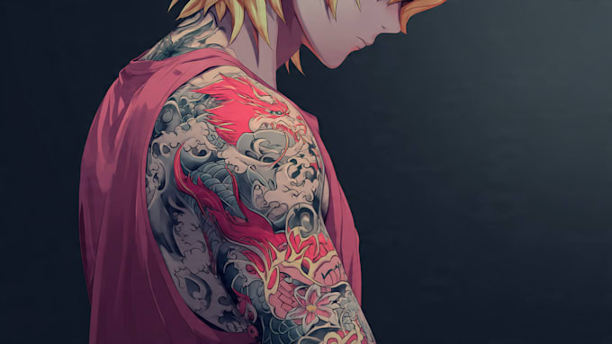 draw custom anime tattoo design