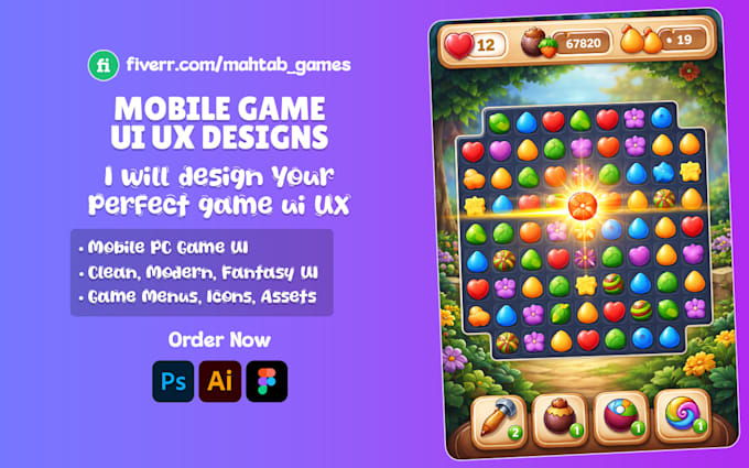 Design stunning game ui ux for pc and mobile game ui design by Mahtab ...