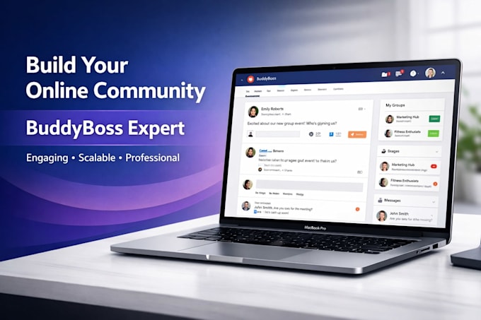 do fully functional community website development with buddyboss